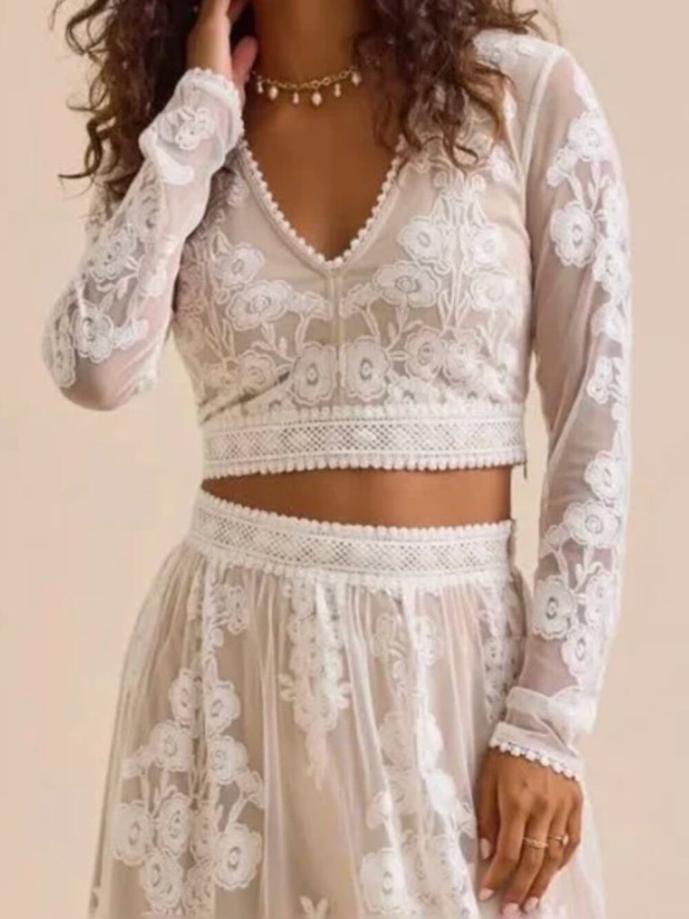 Floral Embroidered Maxi Skirt & Top XL NWT - Picture 9 of 10